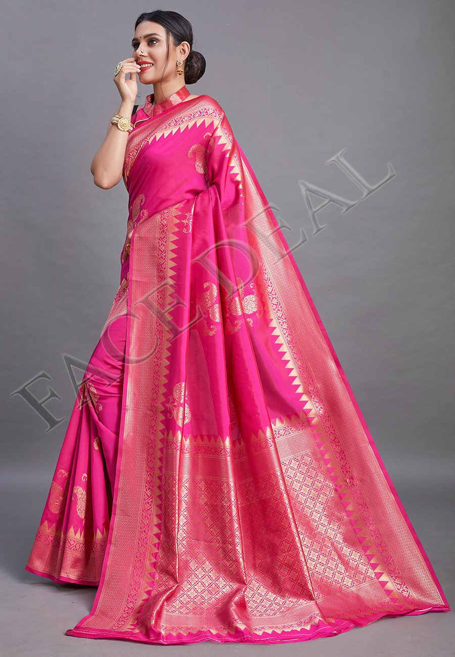 Unique Jacquard Weaving Banarasi Silk Sarees