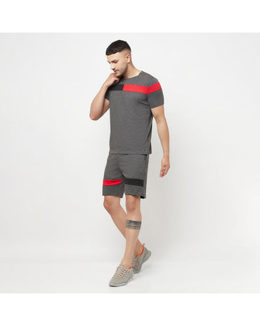 Stripes Knee Length Shorts & Stripes Half Sleeve T-shirts For Men's