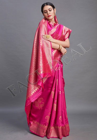 Unique Jacquard Weaving Banarasi Silk Sarees