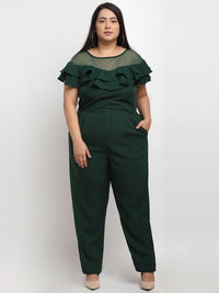 Flambeur Women's Plus Size Crepe Solid Jumpsuits