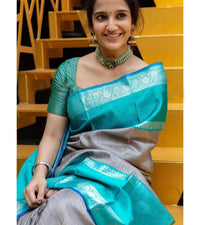 Elegant Jacquard Woven Litchi Silk Saree