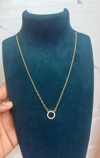 Women's Stone Pendant with Chain Micro Plating